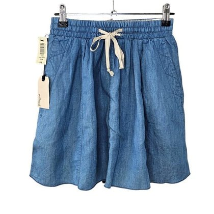 Aritzia Wilfred Light Denim Chambray Mini Skirt