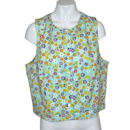 American Eagle Vintage Button Front Sleeveless Shirt