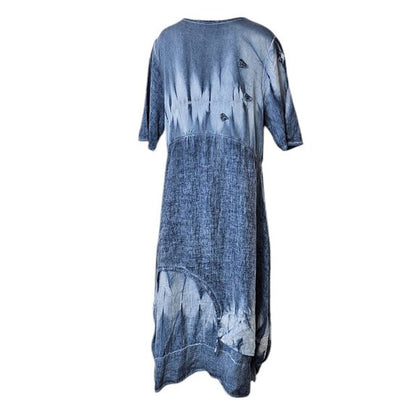 ZELE Womens Lagenlook Linen Cinch Dress