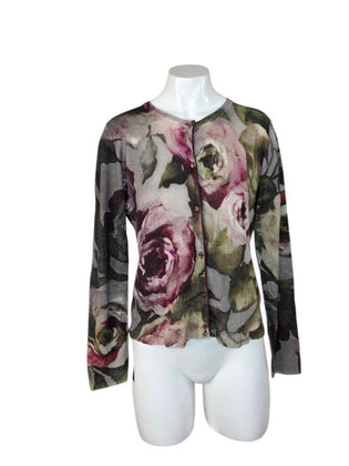 Escada Floral Button Up Cardigan