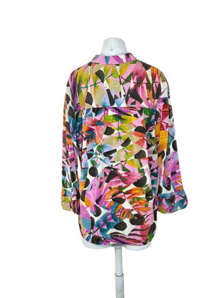 Jams World 3/4 Sleeve Hawaiian Polka Fern Blouse