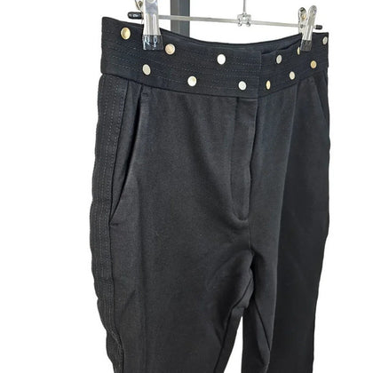 Sandro Paris High Waisted Crop Straight Leg Pants