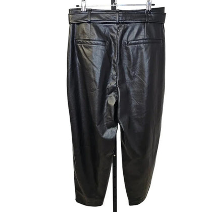 Aritzia Babaton Womens Vegan Leather High Rise Trouser Pant