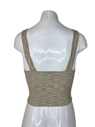 Abercrombie & Fitch Ribbed Sleeveless Notch Crop Tank