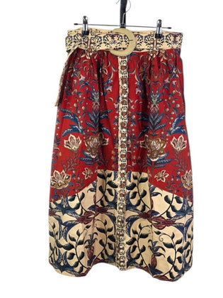 Farm Rio Winter Breeze Button-Front A-Line Midi Skirt