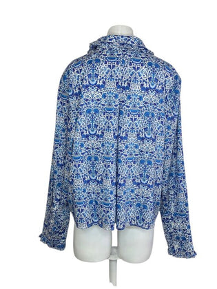 J.Crew x Liberty Fabric Ruffle Trim Blouse Cropped