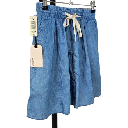 Aritzia Wilfred Light Denim Chambray Mini Skirt