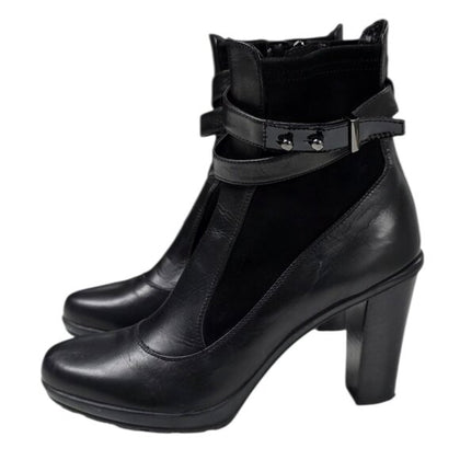 Aquatalia Leather Suede Ankle Booties