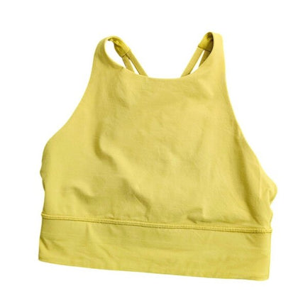 Lululemon Energy High Neck Longline Bra, Yellow, Pullover, Athletic, Size 6