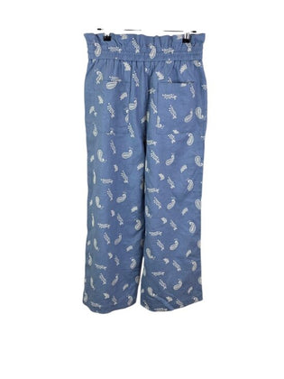 House of Harlow 1960 Hi-Rise, Wide Leg Embroidered Linen Blend Pants