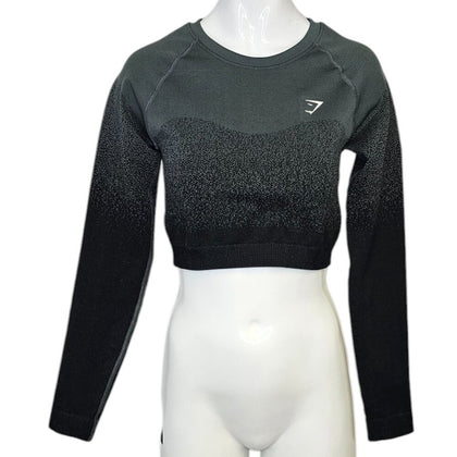 Gymshark Womens Adapt Ombre Seamless Long Sleeve Crop Top