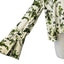 Anthropologie Silky Button Front Green Floral Long Wide Sleeve Blouse