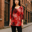 Sympli Canada Womens 3/4 Sleeve Printed Stretch Scoop Neck Top