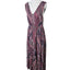 Vanessa Alexandra Italy 100% Linen V-Neck Printed Maxi Dress