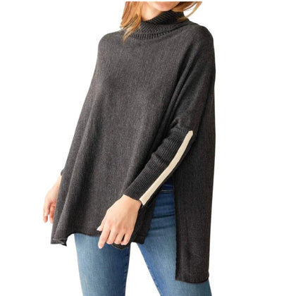 Mersea Womens Newport Turtleneck Poncho Sweater