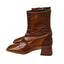 L'intervalle Womens Dobie Square Toe Cognac Leather Booties