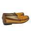 Salvatore Ferragamo Slip On Leather Contrast Canvas Loafers