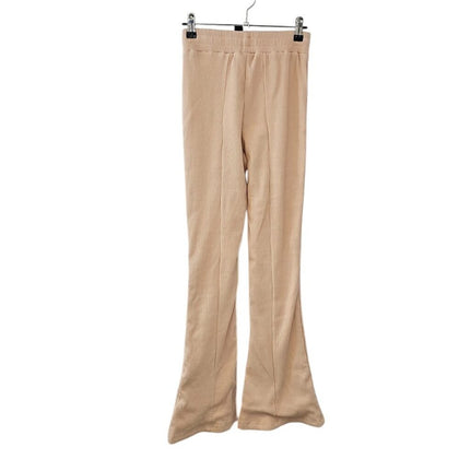 Bo+Tee Womens Ribbed Wide Leg Pull On Pants