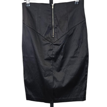 Forever 21 Womens Satin Black Pencil Skirt