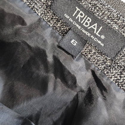 Tribal Womens Multi Print, Lagenlook, Fringe Midi Skirt