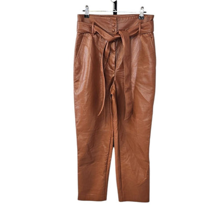Aritzia Wilfred High Tied Vegan Leather High Rise Pants