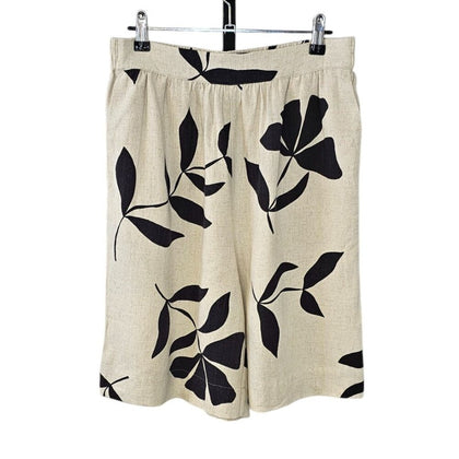 Selected Femme Womens High Waist Floral Linen Blend Pull On Shorts