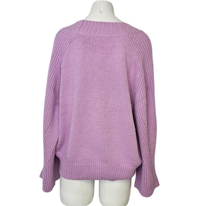 Anthropologie Bell-Sleeve V-Neck Sweater