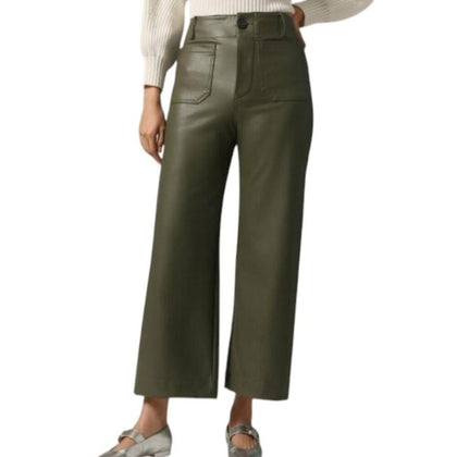 Anthropologie Maeve The Colette Faux-Leather Crop Wide-Leg Pants