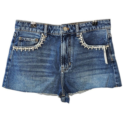 Anthropologie Pilcro Embellished Gemstone Lover Denim Shorts
