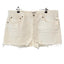 AGOLDE Parker Denim Fray Cut Off Shorts White Mid Rise