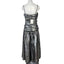 Anthropologie La Maise Studio Ruched Drop-Waist Foil Midi Dress