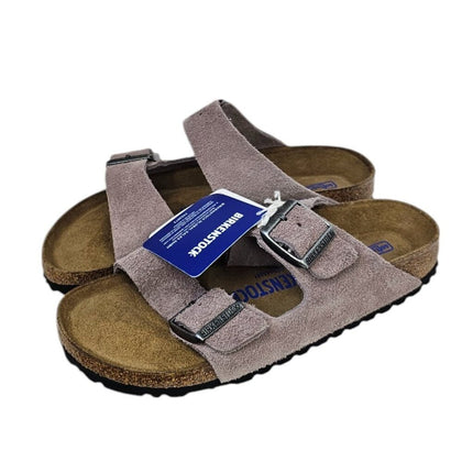 Birkenstock Womens Arizona Soft Footbed Suede Double Buckle Sandal