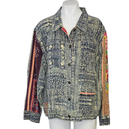 Chico's Womens 100% Linen Vintage Button Up Shacket