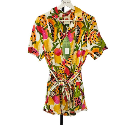 Farm Rio Paradise Short-Sleeve Romper