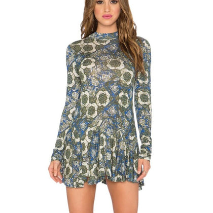 Free People Anabelle Printed Tunic in Cobalt Combo
