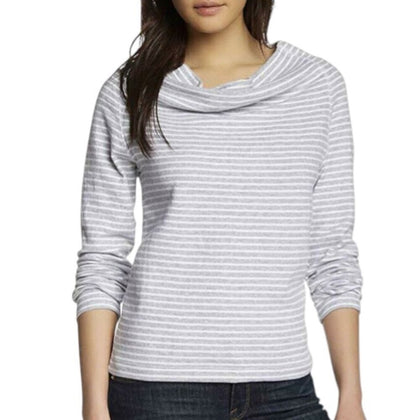 Standard James Perse Striped Cowl Neck Long Sleeve Shirt