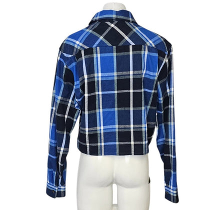 Aritzia TNA Womens Cropped Plaid Button Up Shirt