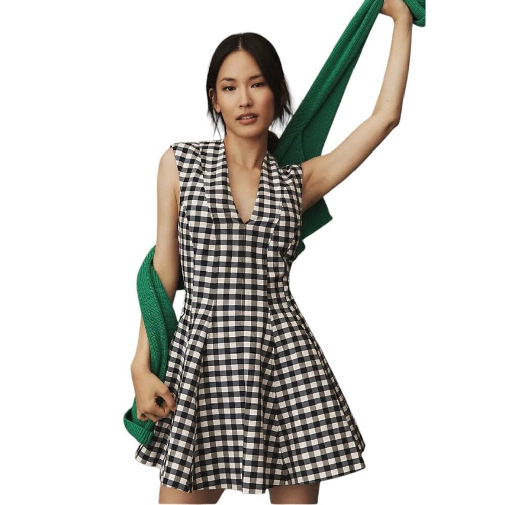 Anthropologie Maeve Cap-Sleeve V-Neck A-Line Mini Dress Luxy Thrift Anthropologie Maeve Cap-Sleeve V-Neck A-Line Mini Dress Luxy Thrift