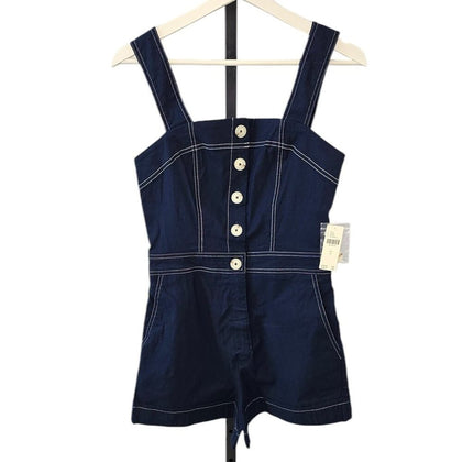 Anthropologie Maeve The Portside Button-Front Romper