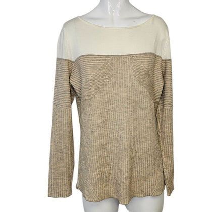 St. John Womens Boat Neck Wool Blend Knit Sweater