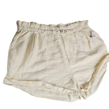 Anthropologie Linen Beach Shorts in Pearl Paperbag