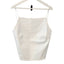 Anthropologie Open Back Apron Tank Linen Blend White