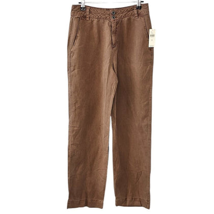 Anthropologie Cloth & Stone Linen Blend Clean-Hem High-Waist Wide-Leg Pants