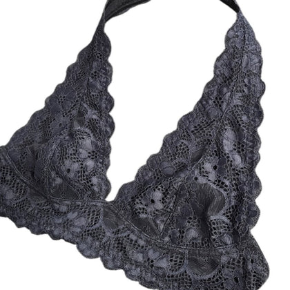 Free People Intimately Free Lace Floral Halter Neck Bralette