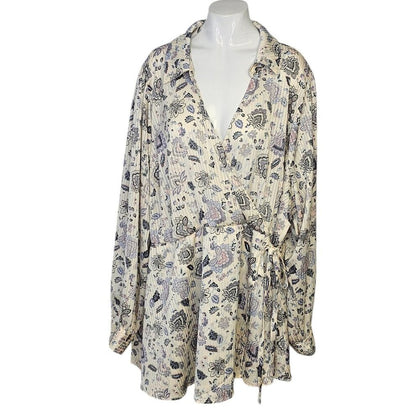 Torrid Womens Striped Satin Collared Surplice Blouse