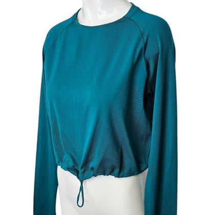 Gymshark Womens Long Sleeve Cinch Bottom Perforated Athletic Shirt