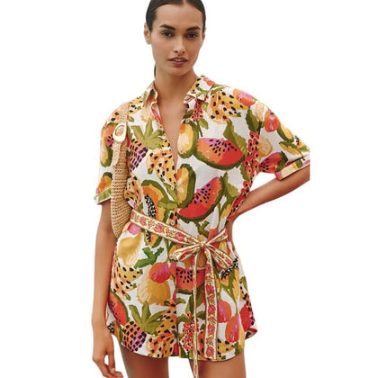 Farm Rio Paradise Short-Sleeve Romper