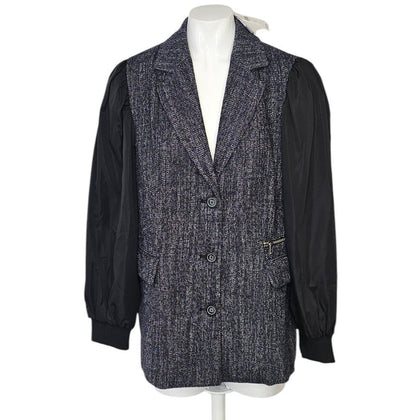 Anthropologie Maeve Mixed Media Relaxed Jacket