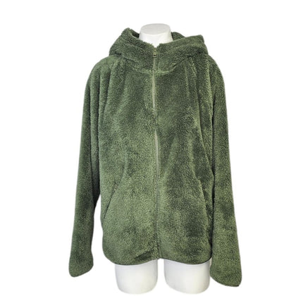 Aritzia TNA Womens Furry Zip Up Teddy Hoodie