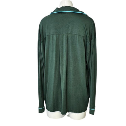 Anthropologie Womens Briar Piped Lounge Sleepwear Long Sleeve Shirt